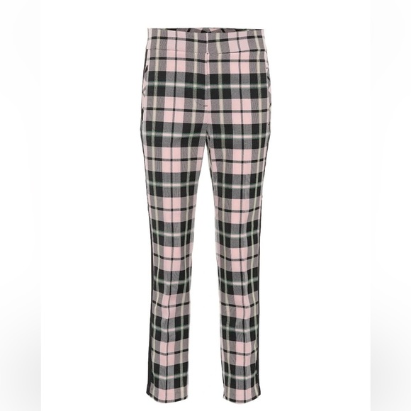 NEW • VERONICA BEARD • Women’s Irving Pant Checkered Pink Black Straight Leg 4 - Picture 2 of 5